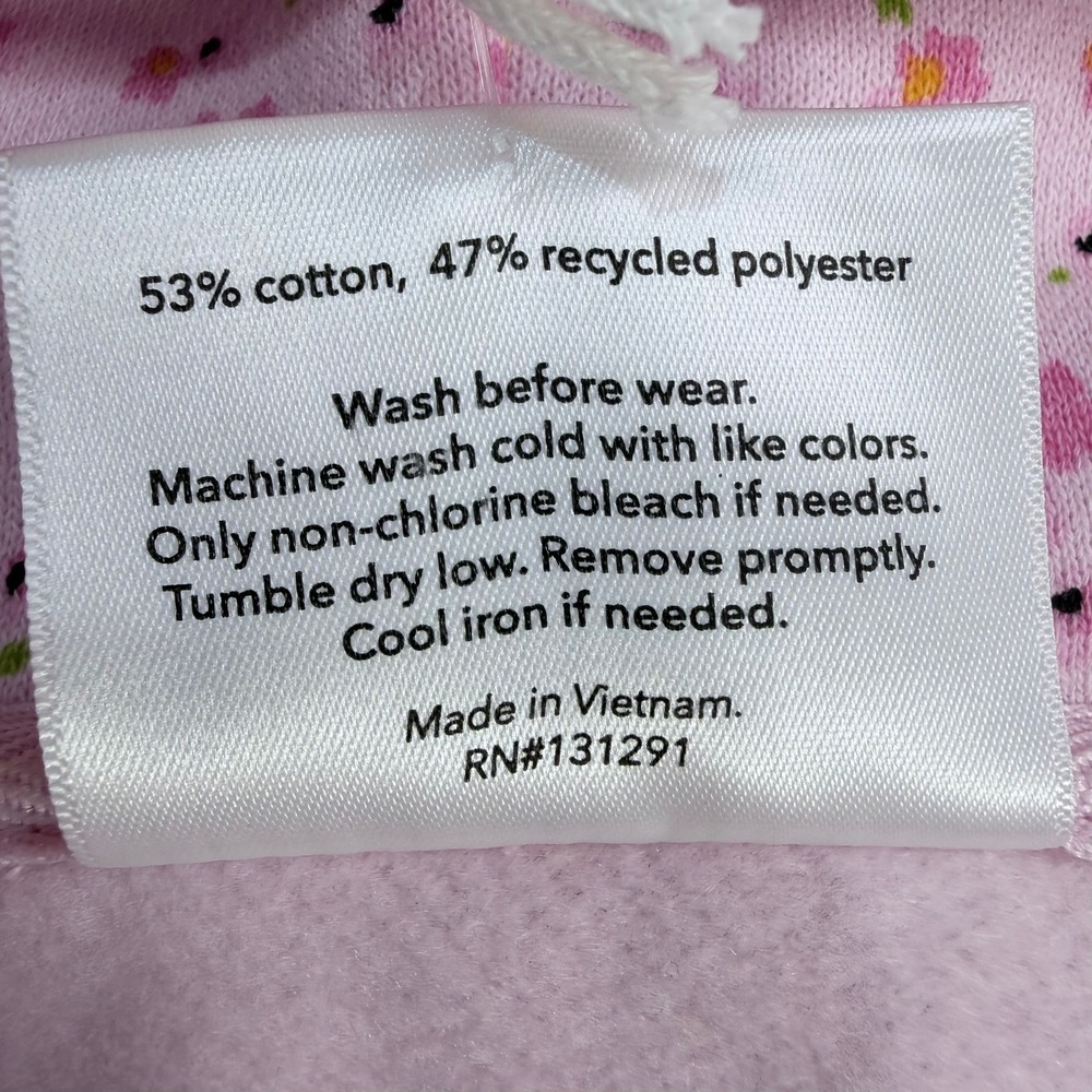 Blogilates Womens XS Pink Floral Cotton Marshmallow Hoodie Oversized Zip Up - Picture 7 of 11